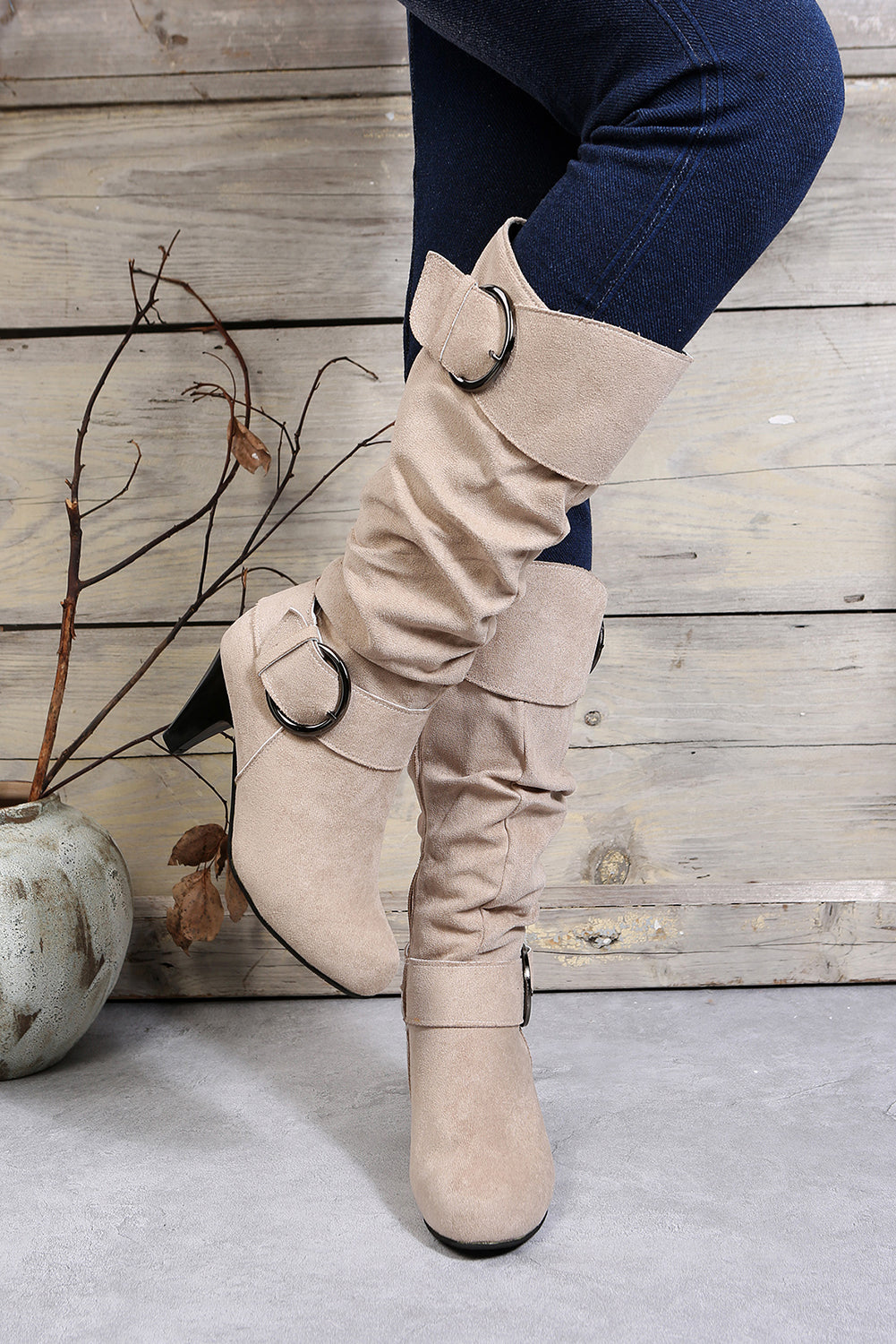 Kennedy Dual Buckle Strap Side Zip Boots-2