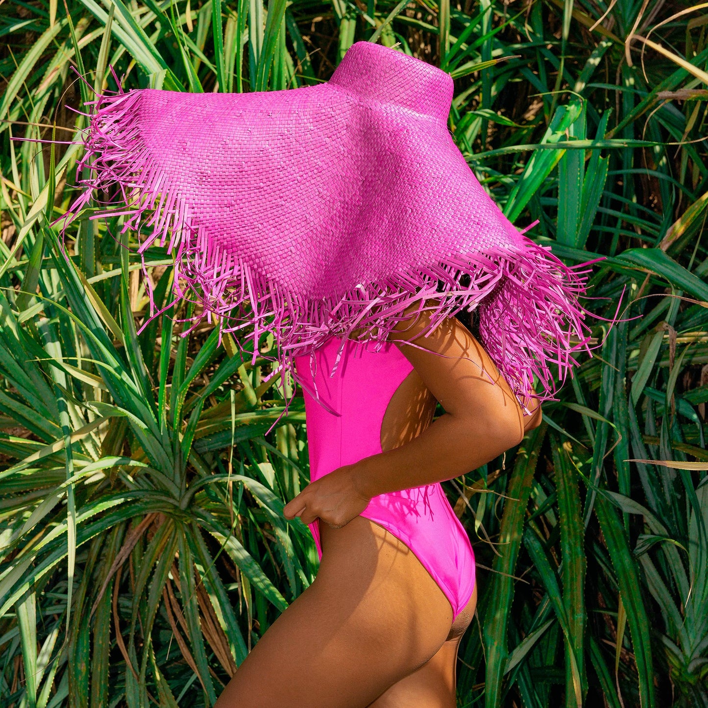 Jupiter Open-Back High-Cut Recycled One-Piece Swimsuit – Hot Pink