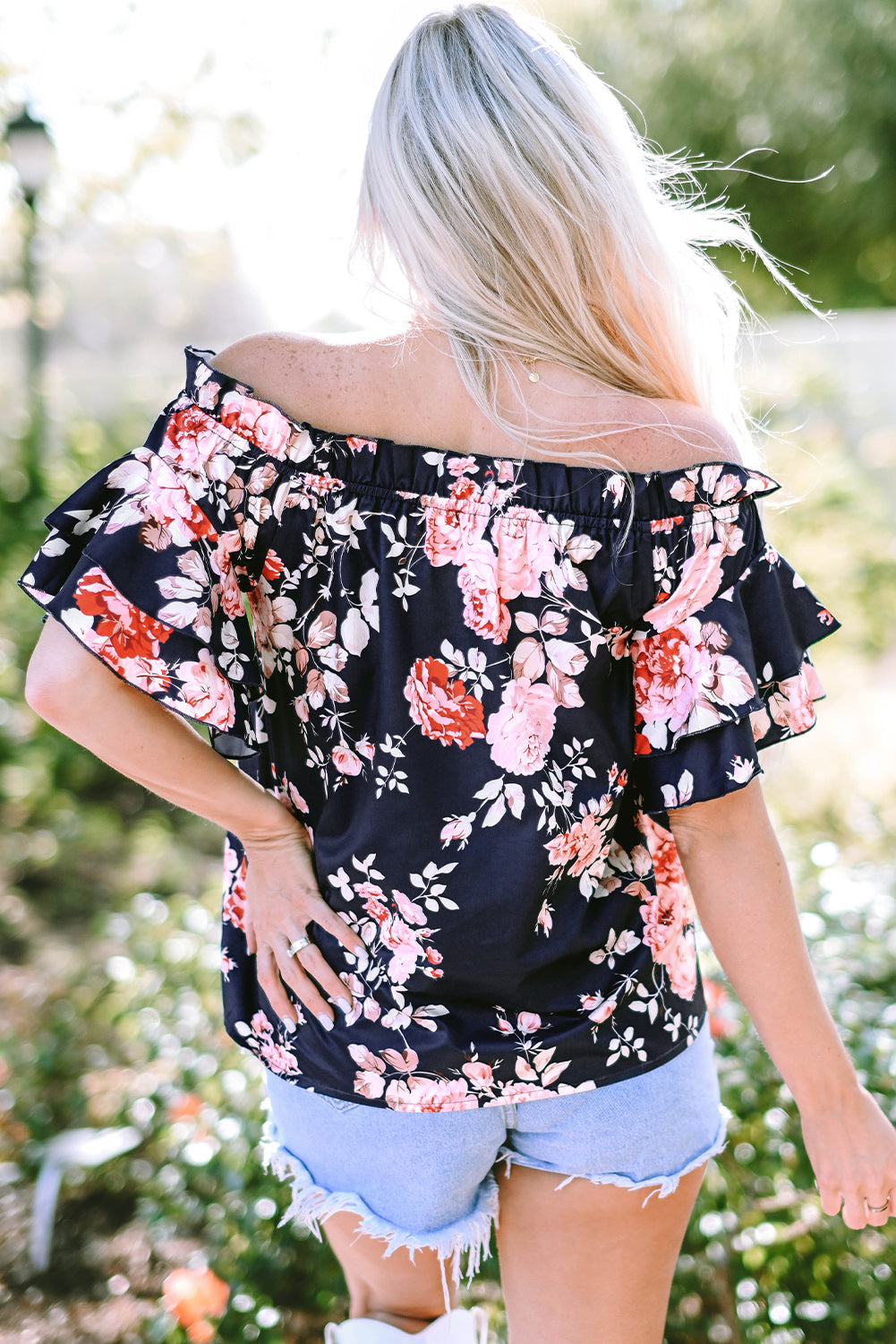 🌸 Savanna Blossoms Off-Shoulder Ruffle Blouse 🌸