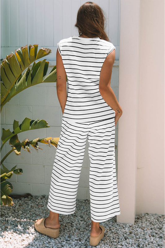 Avery Stripe Casual Wide Leg 2pcs-1