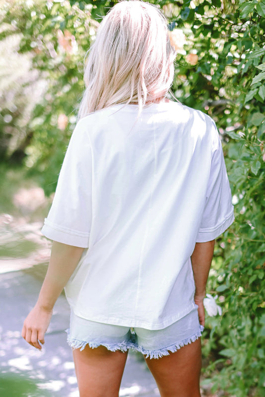 MAMA Chenille Patched Crew Neck Top-1