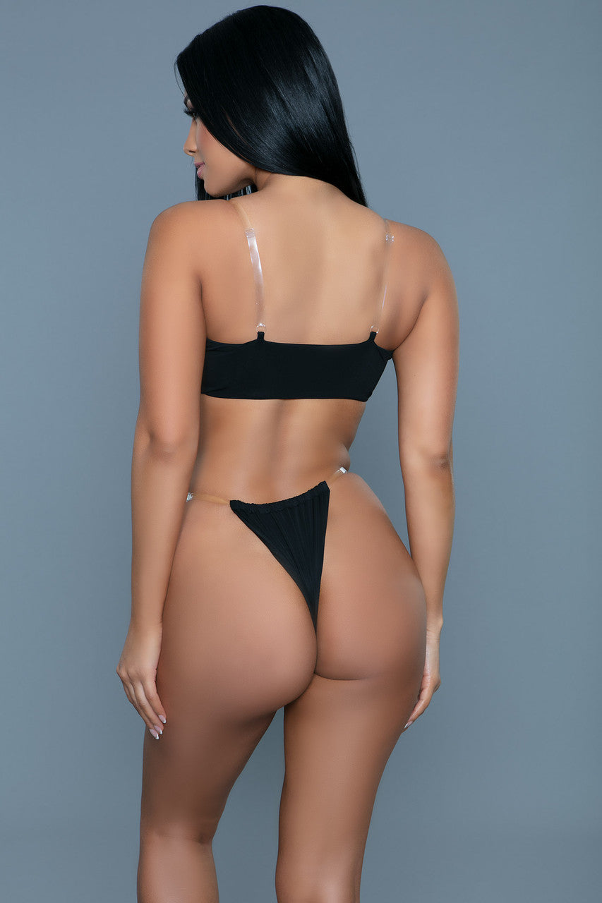 Sloane Minimalist Clear Strap Bikini Set