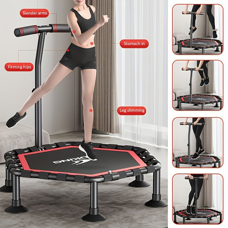 Indoor Fitness Trampoline with Handrail-1