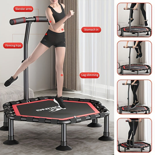 Indoor Fitness Trampoline with Handrail-1