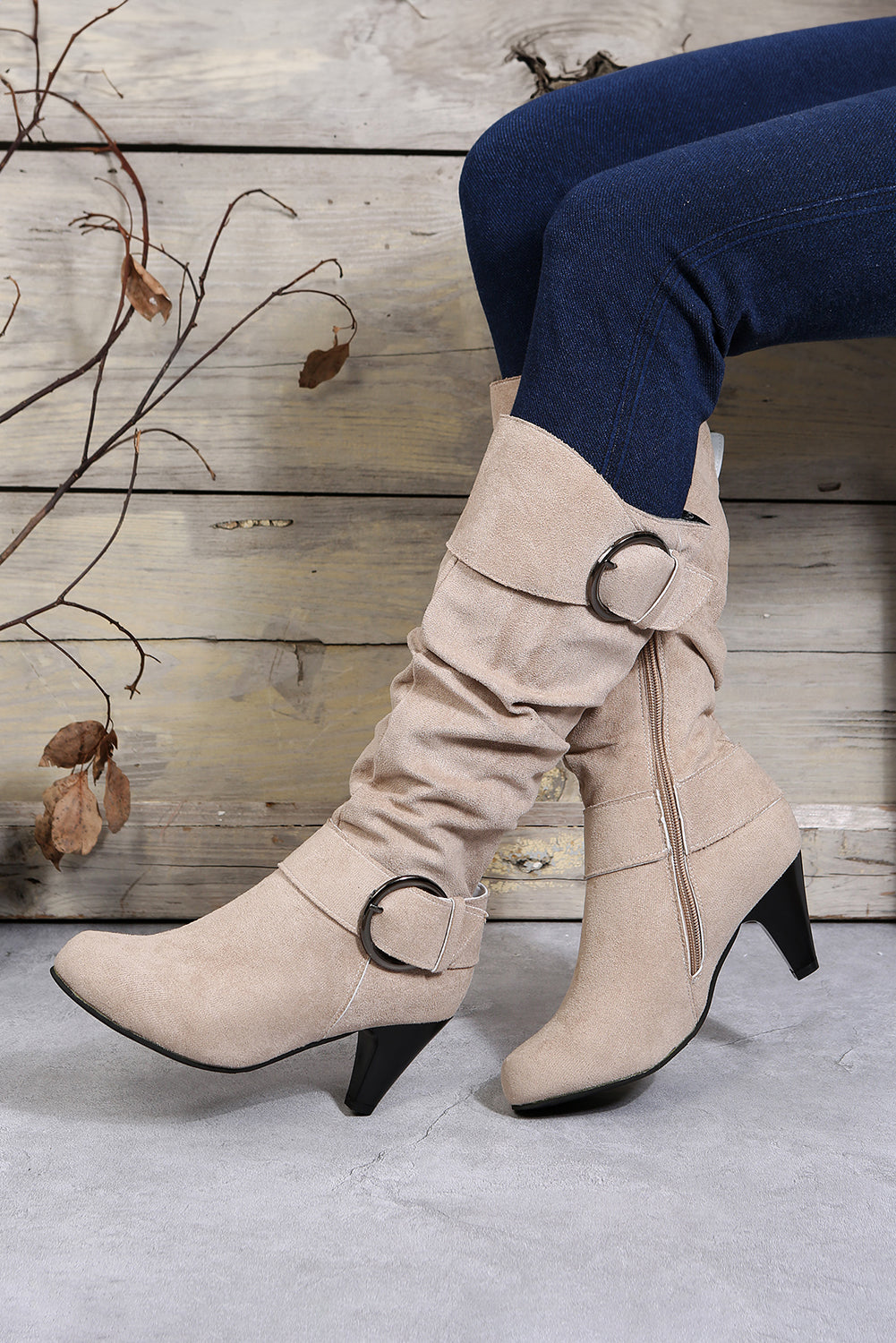 Kennedy Dual Buckle Strap Side Zip Boots-3