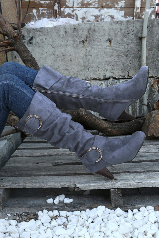 Kennedy Dual Buckle Strap Side Zip Boots-1