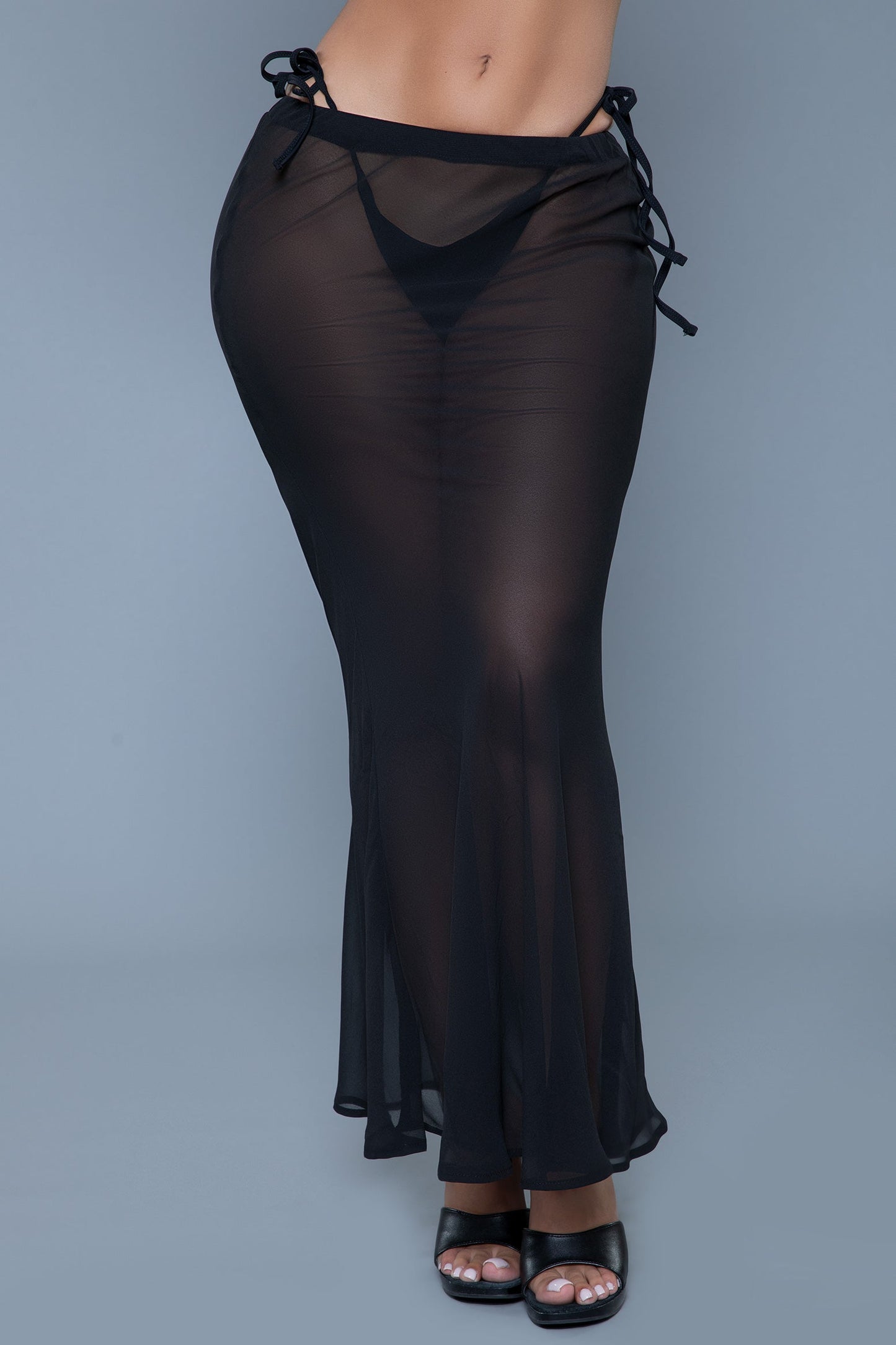 Genesis Sheer Maxi Cover-Up Skirt with Side Tie