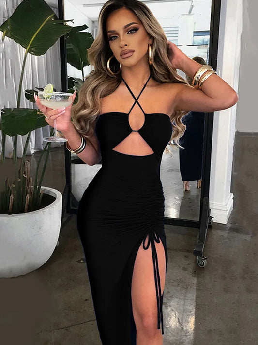 Cut-Out Halter Maxi Dress – Party & Evening Wear