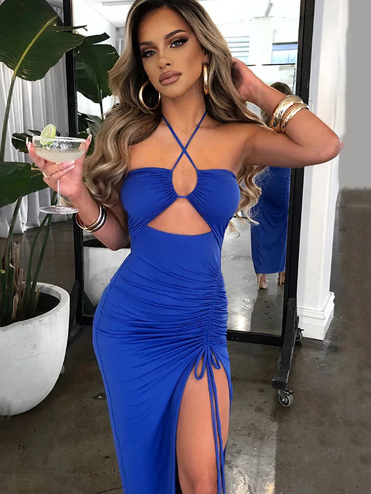 Cut-Out Halter Maxi Dress – Party & Evening Wear