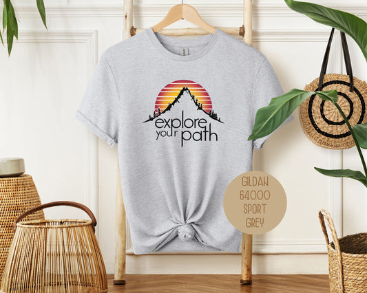 Explore Your Path Vintage Hiking Graphic T-Shirt