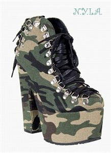 🔥 YASMINE Camo Platform Heels 🔥