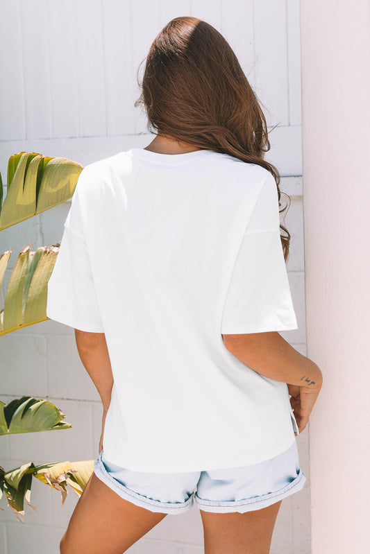 Lisa Layered Star Patched Half Sleeve Loose Top-1
