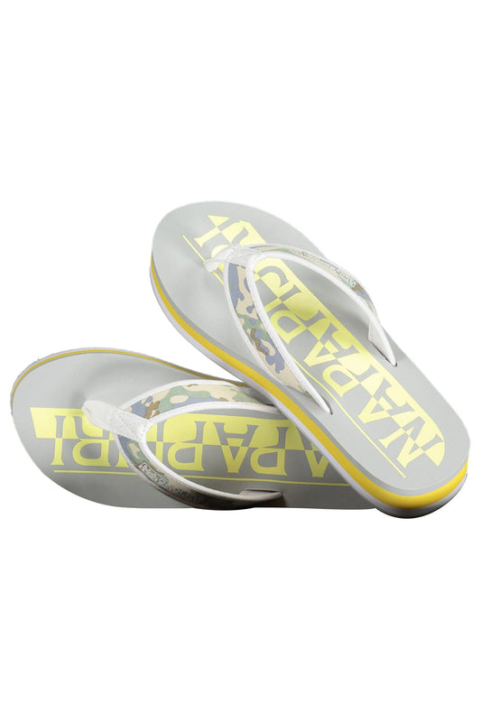 Napapijri Women’s Flip Flop Slippers – Yellow Logo Design
